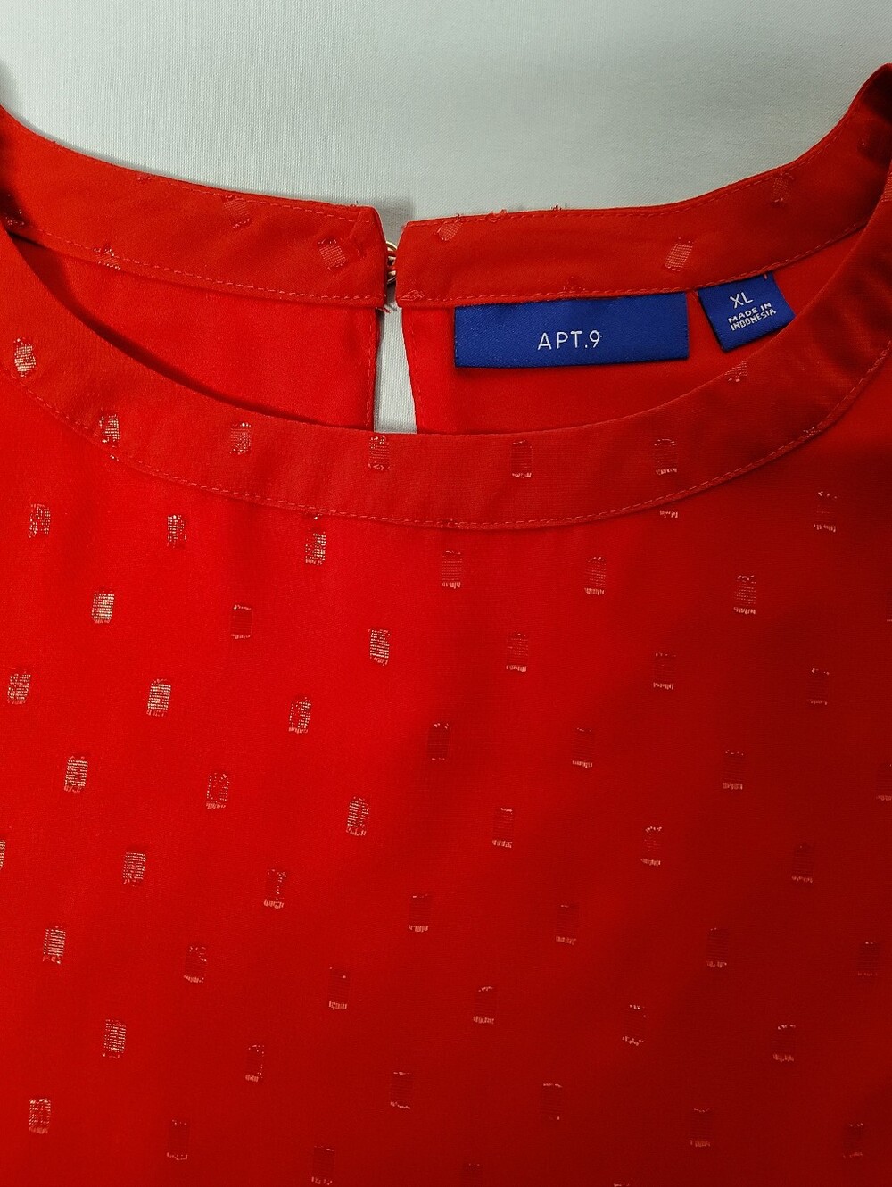 Apt. 9 Red Sleeveless Embellished Chiffon Top - Picture 5 of 7